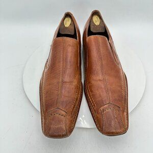 Fratelli Select Men Size 11M Brown Leather Square Toe Loafer Dress Shoes